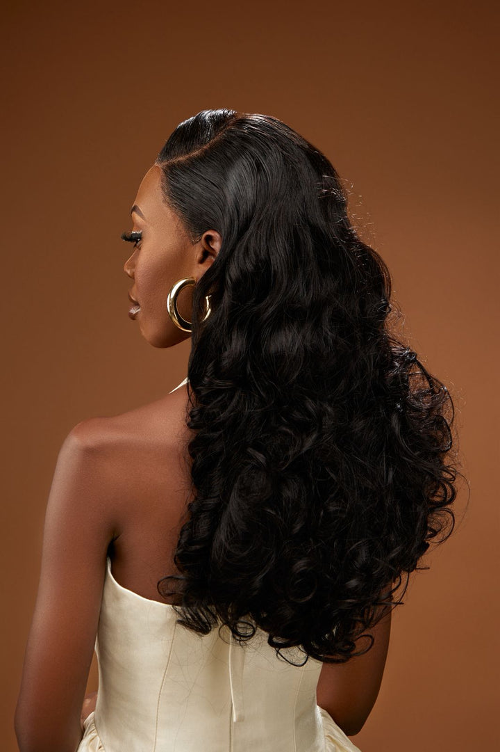 Loosewave Wig – 14-inch | Maroon & Black | 5x5 Frontal